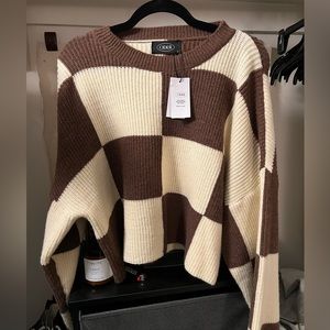 Brown Checkerboard Sweater